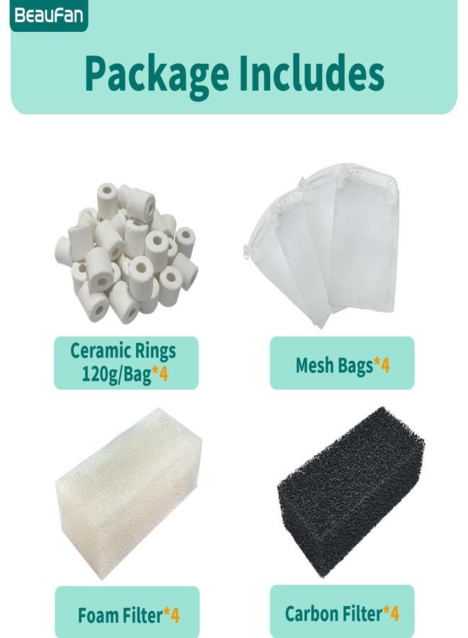 beaufan 4 Set of Three-Stage Filtration Tank Filter Maintenance Kit, Replacement for AquaClear 50/200 50-Gallon Power Filter, Fish Tank Filter for 20- to 50-Gallon Aquariums - Image 3